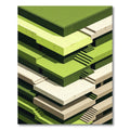 Isometric Sage Green Geometric Staircase Arch Rug