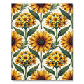 Golden Sunflower Botanical Garden Illustration Rug