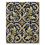 Ornate Gold Acanthus Scroll Work Rug