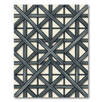 Gray Lattice Overlay Geometric Accents Rug
