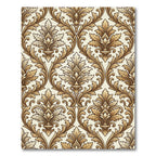 Golden Rococo Baroque Floral Damask Rug