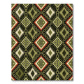 Olive Green Geometric Chain Diamond Art Rug