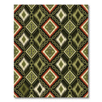 Olive Green Geometric Chain Diamond Art Rug