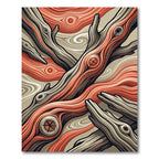 Abstract Burnt Orange Driftwood Streamlined Texture Rug
