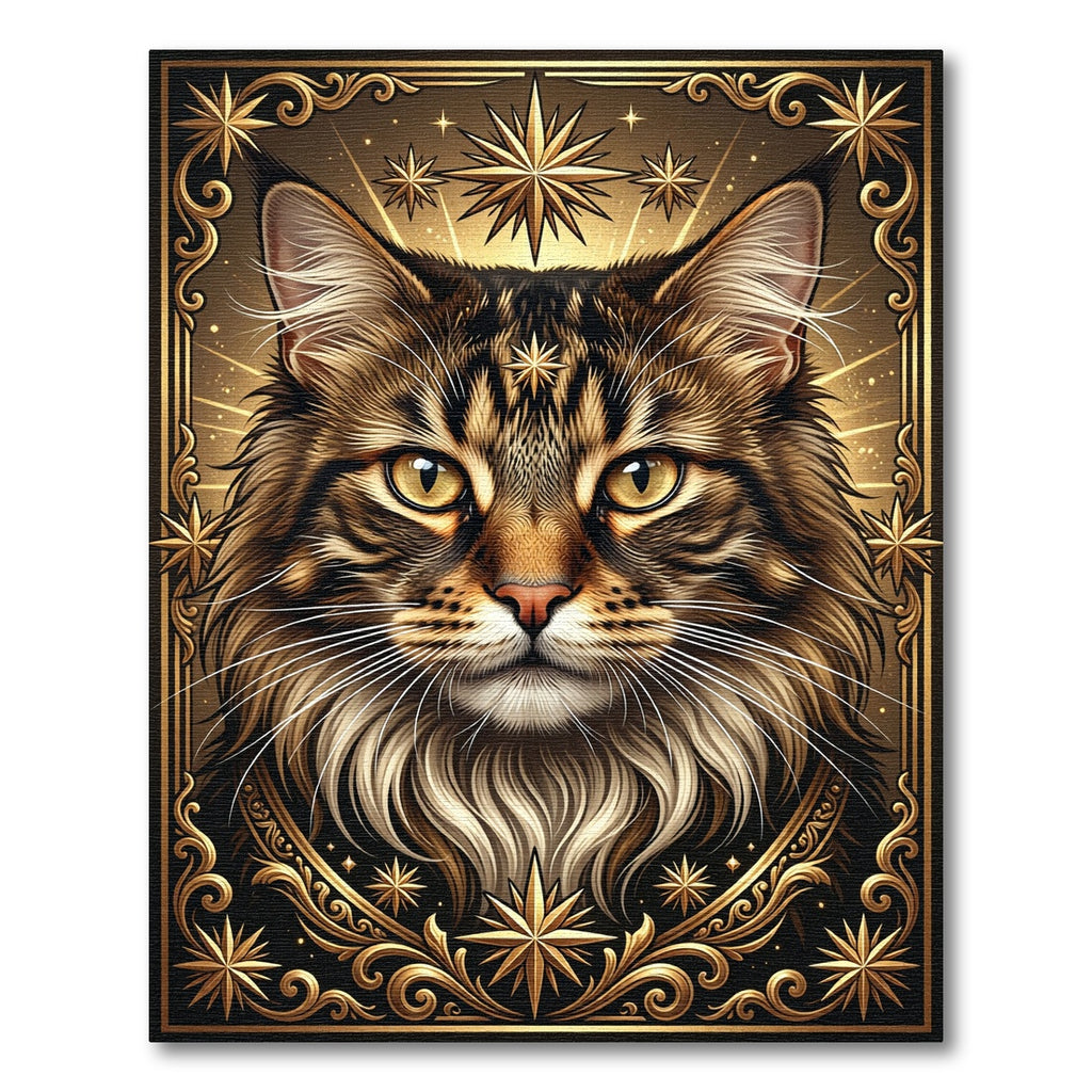 Majestic Golden Cat Regal Stars Rug