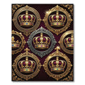 Regal Gold Crown Medallion Composition Rug