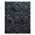 Dark Stone Arabesque Floral Trellis Rug