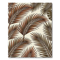 Earthy Brown Tropical Palm Fronds Rug