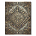 Ornate Gold Navy Filigree Medallion Rug