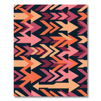 Vibrant Coral Chevron Arrow Geometric Rug