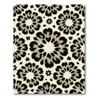 Bold Black Blossom Medallion Rug