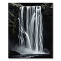 Dramatic Monochrome Waterfall Scene Rug