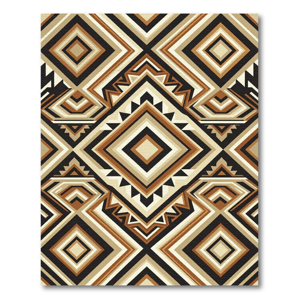 Earthy Geometric Diamond Tribal Art Rug