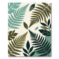 Deep Forest Fern Leaf Arrangement Rug