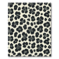 Black Gray Floral Animal Print Rug