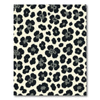 Black Gray Floral Animal Print Rug