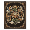 Golden Phoenix Chrysanthemum Floral Botanical Art Rug
