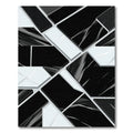 Modern Geometric Black White Shattered Rug