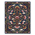 Midnight Gold Lotus Floral Flourish Rug