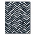 Silver Gray Chevron Geometric Rug