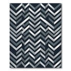 Silver Gray Chevron Geometric Rug
