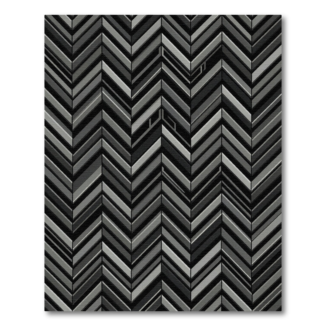 Modern Charcoal Monochrome Chevron Geometric Rug