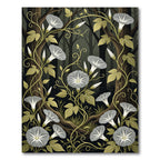Ethereal Gray Moonflower Vine Botanical Rug
