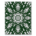 Green White Snowflake Mandala Rug