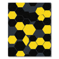 Bold Yellow and Black Geometric Hexagons Rug