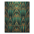 Emerald Gothic Arch Cathedral Gold Filigree Rug