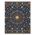 Midnight Navy Star Bloom Medallion Rug