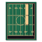 Green Field Football Line Art Rug
