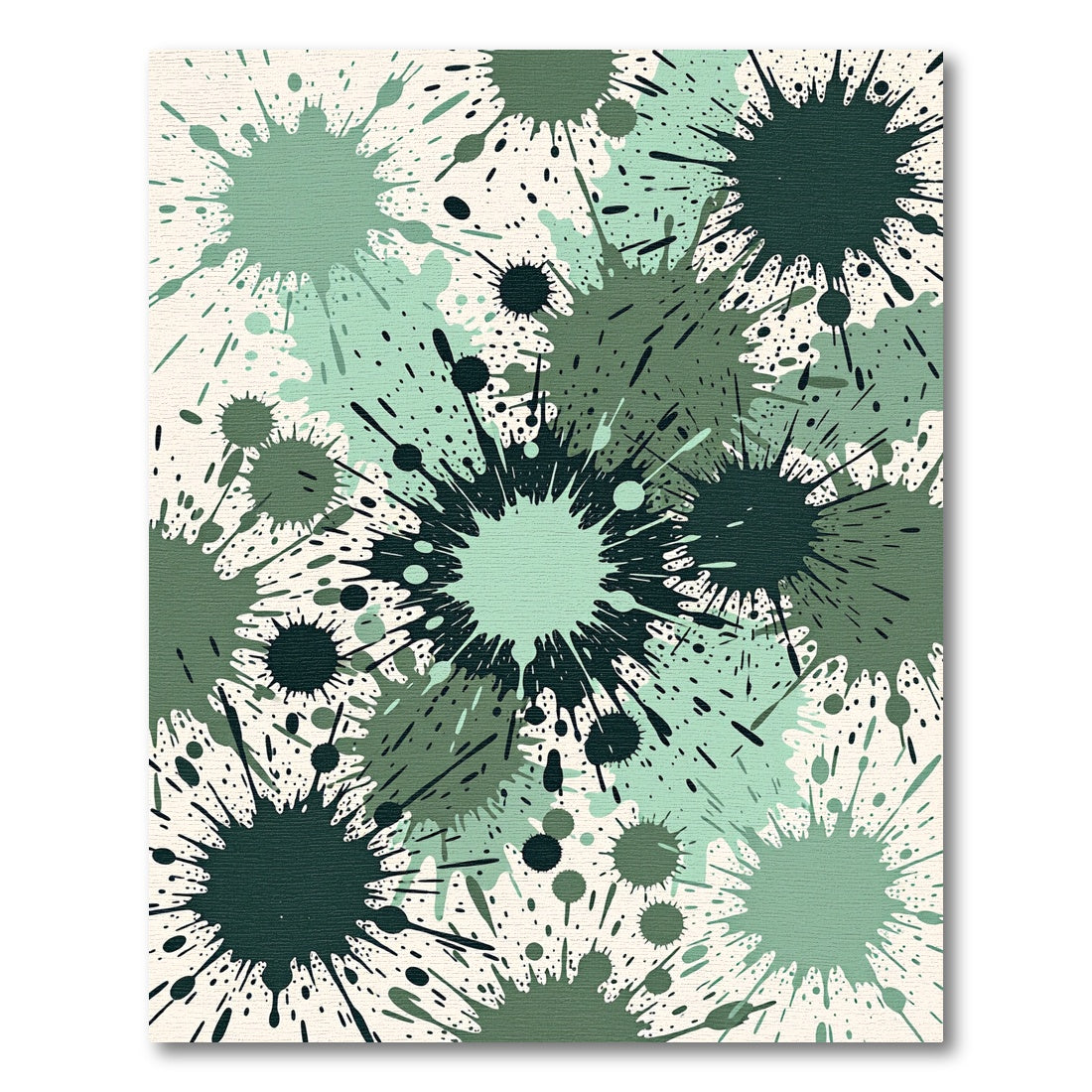 Green Splatter Burst Abstract Rug