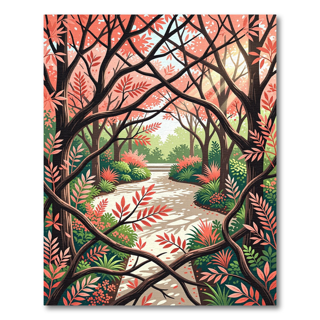 Coral Canopy Forest Path Rug