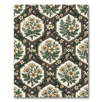 Vintage Cream Floral Hexagon Trellis Rug