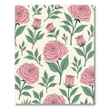 Pastel Pink Rose Garden Pattern Rug
