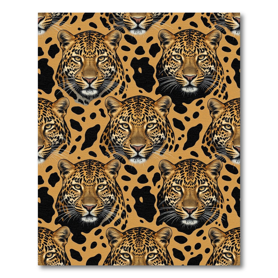 Bold Safari Leopard Animal Face Rug