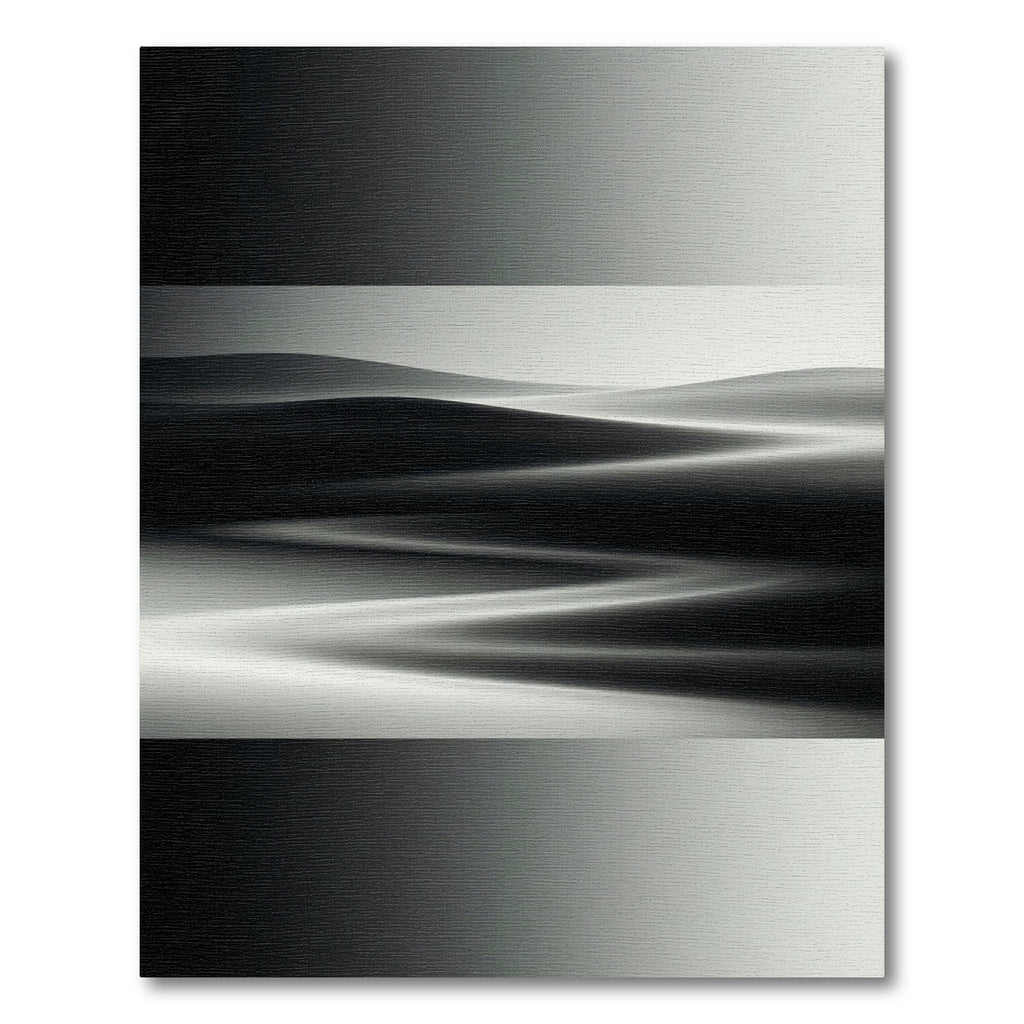 Minimalist Monochrome Abstract Wavy Horizon Rug