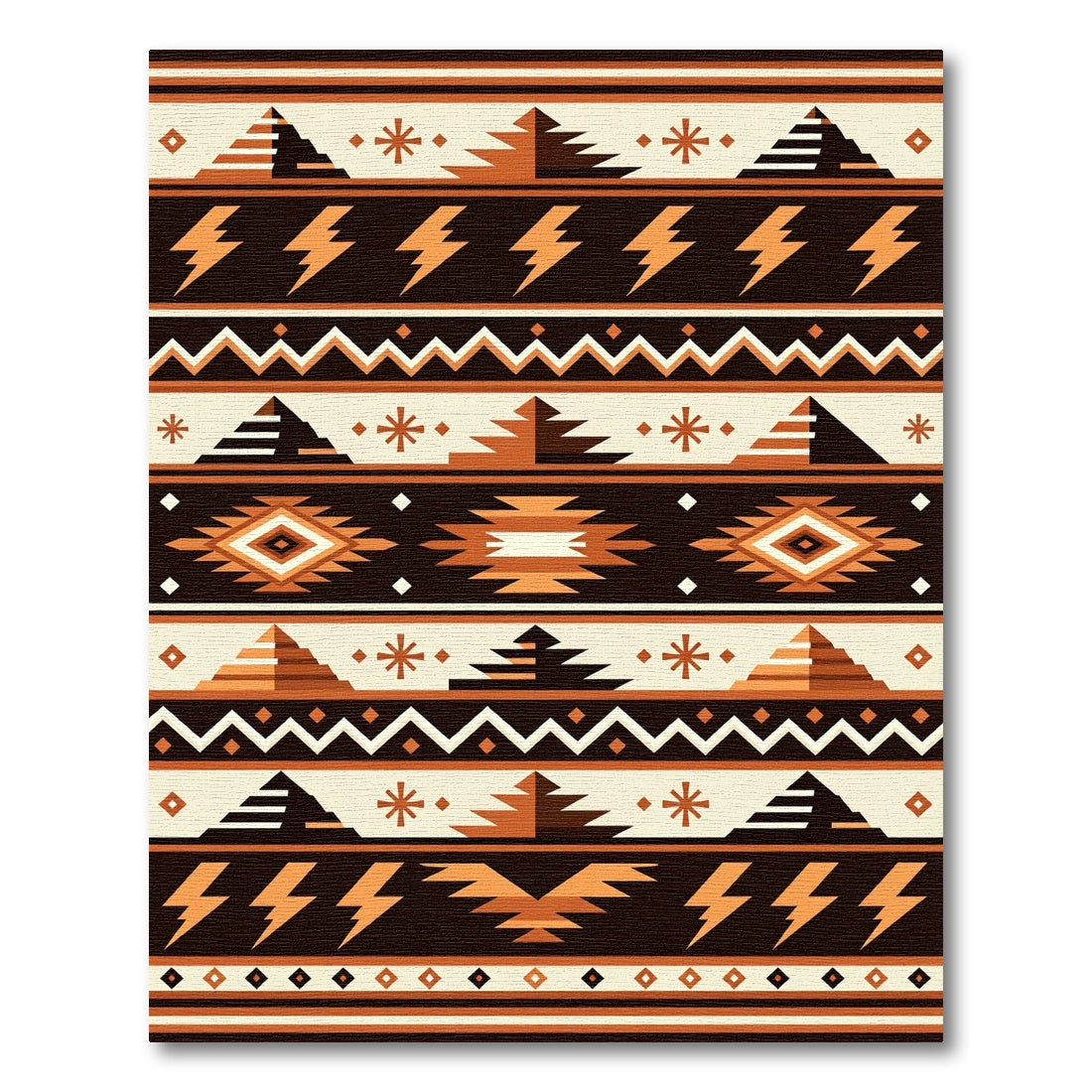 Earth Tone Geometric Southwestern Pyramid Rug