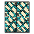 Teal Geometric Staircase Abstract Art Rug