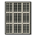 Modern White Grid Window Arrangement Rug