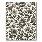 Taupe Floral Vine Scroll Rug