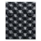 3D Hexagonal Geometric Dark Gray Rug