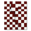 Modern Offset Burgundy Checkered Block Rug