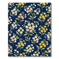Light Yellow Pink Floral Branches Navy Rug