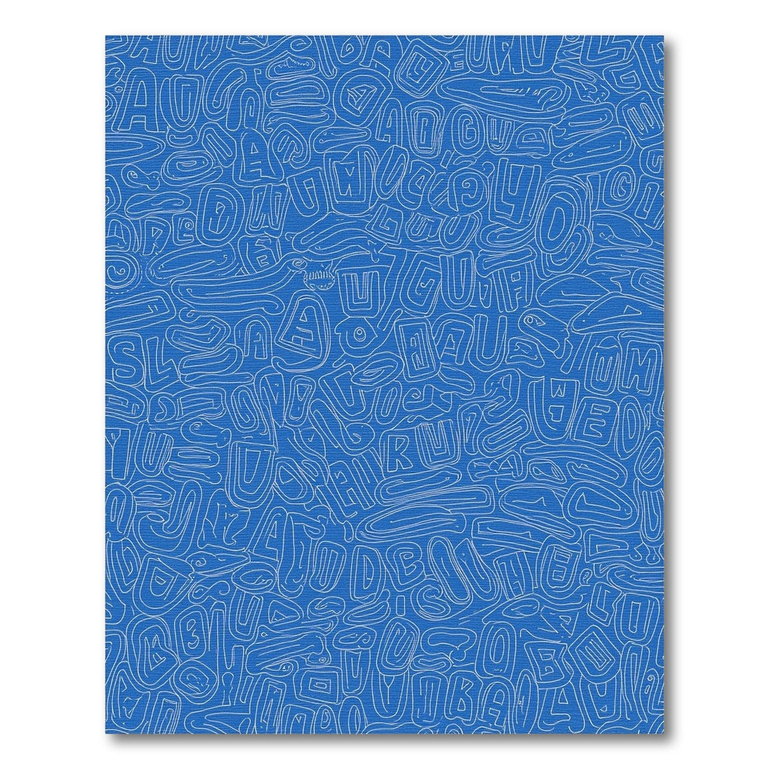 Blue Whimsical Word Cloud Rug