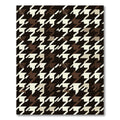 Brown Cream Houndstooth Geometric Accent Rug