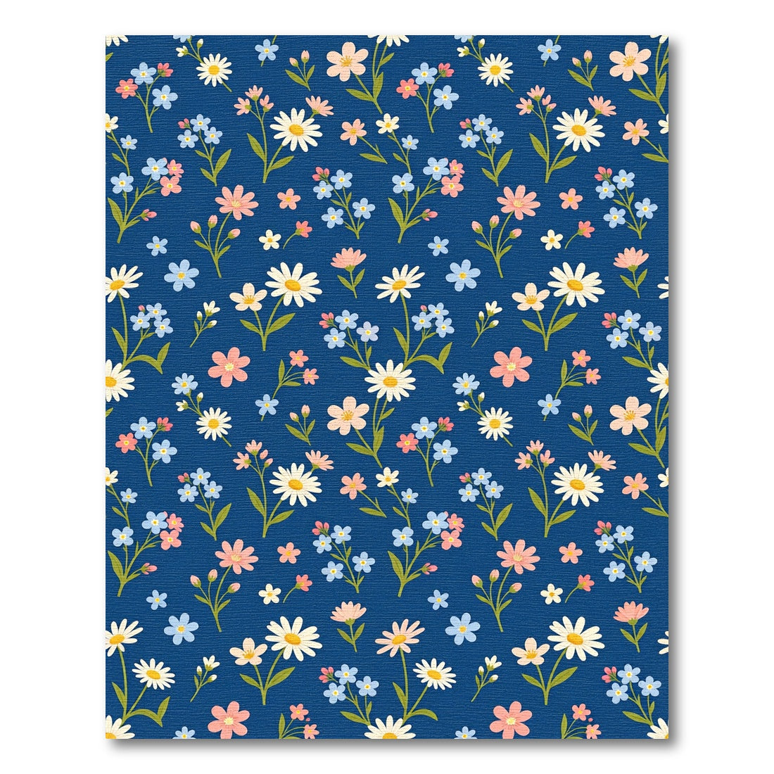 Field Of Flowers Navy Blue Rug