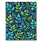 Teal Green Leafy Branch Arrangement Rug