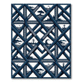 Navy Nautical Greek Key Geometric Grid Rug